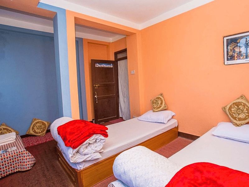 Einfaches Zimmer im Homestay bei Kathmandu, Nepal