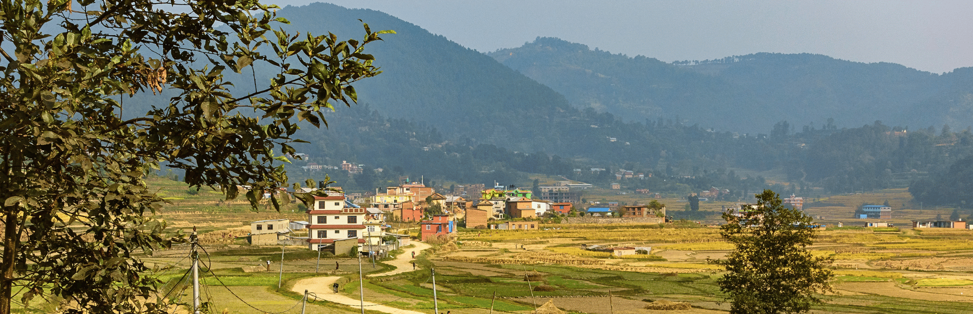 Blick auf das Dorf Panauti in Nepal