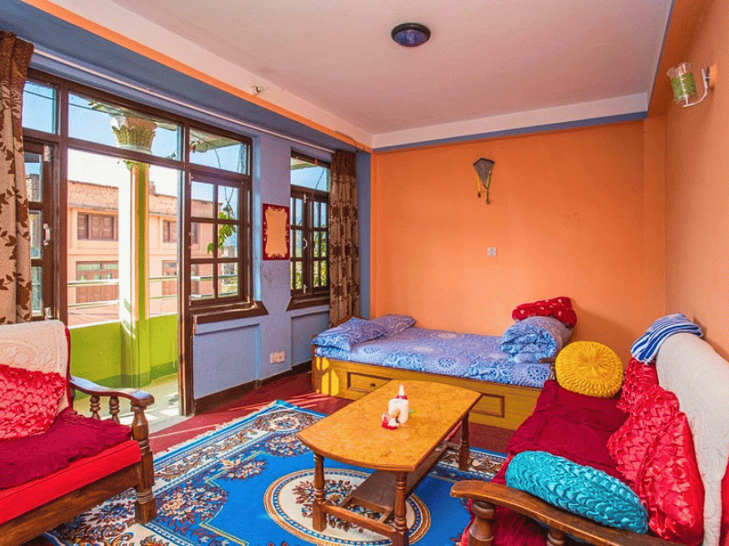 Einfaches Zimmer im Homestay bei Kathmandu, Nepal