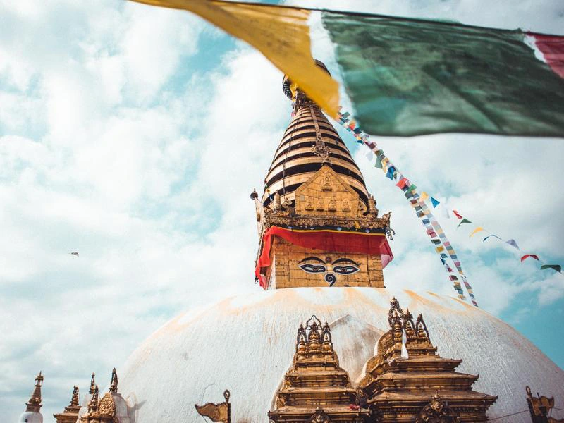 Gebetsfahnen an der Boudhanath-Stupa