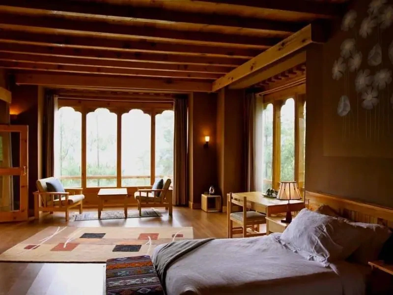 Zimmer im komfortablen Hotel in Paro, Bhutan