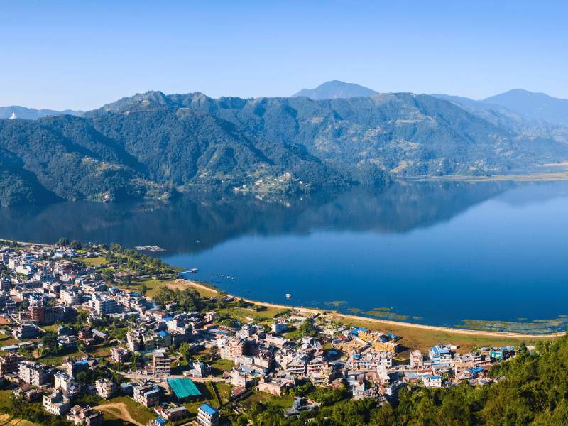 Luftaufnahme von Pokhara