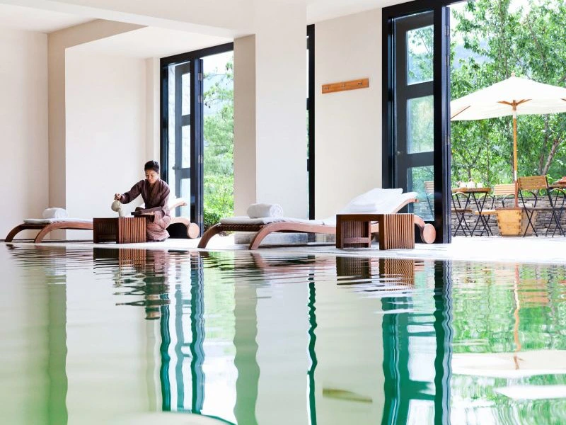 Pool in der Special Stay Unterkunft in Paro, Bhutan