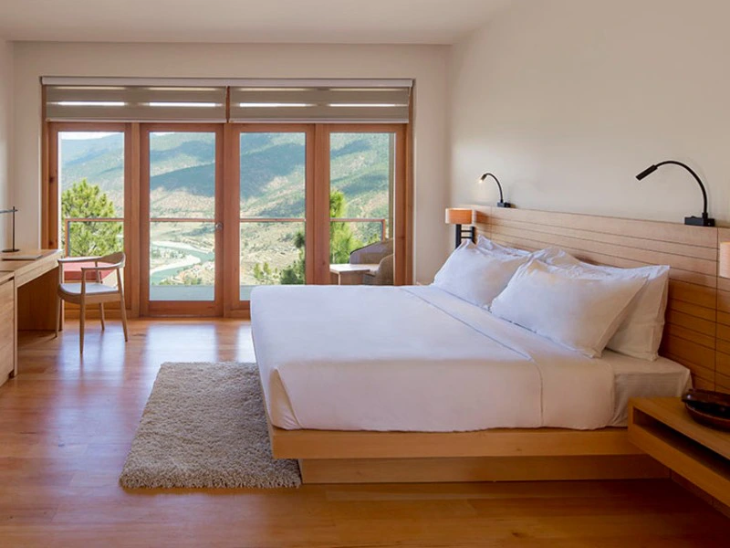 Zimmer im komfortablen Hotel in Punakha, Bhutan