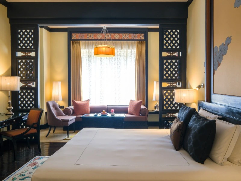 Zimmer im stilvollen Hotel in Thimphu, Bhutan