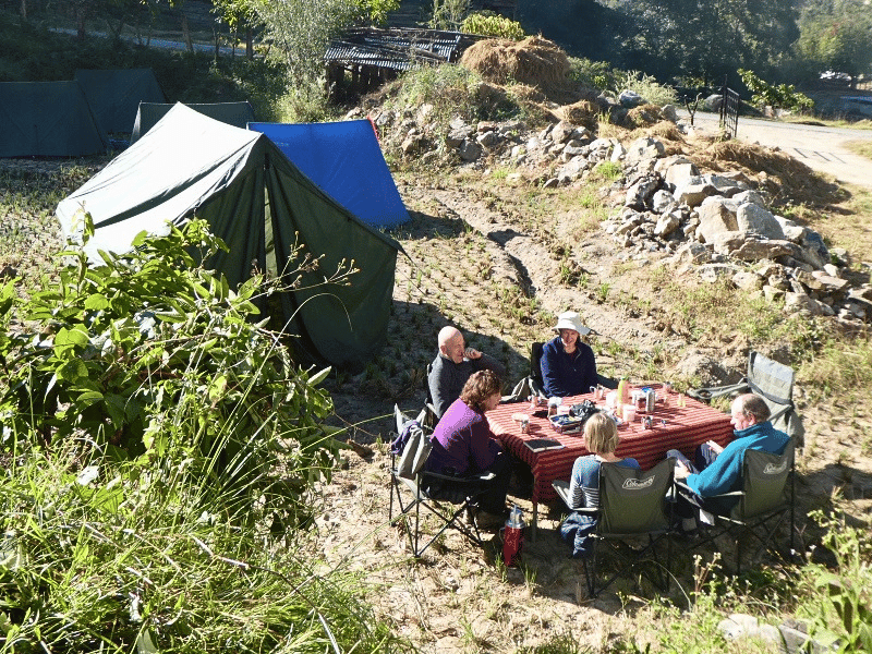 Zeltcamp während des Trekkings in Bhutan