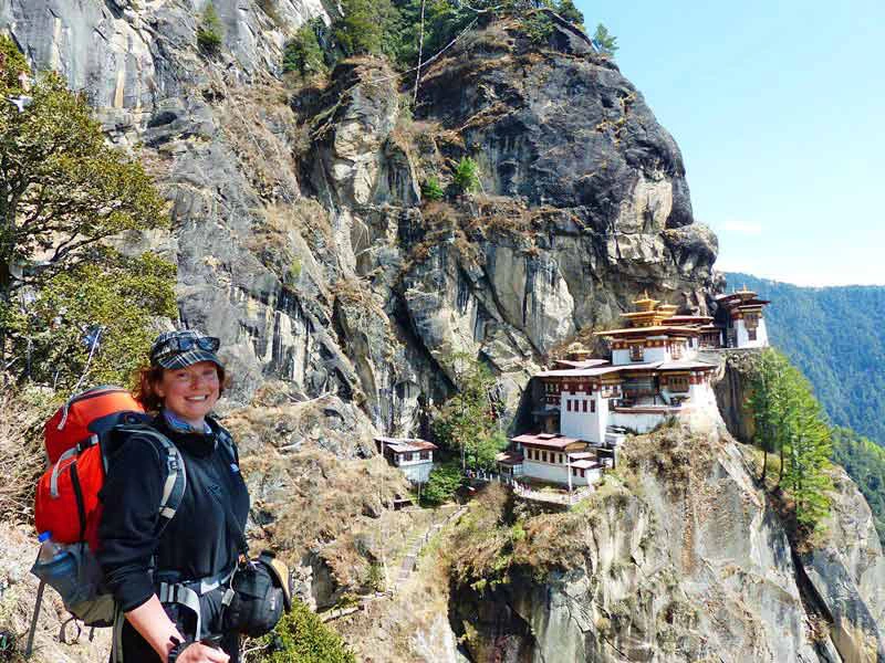 Wanderer vor dem Tigernest bei Paro