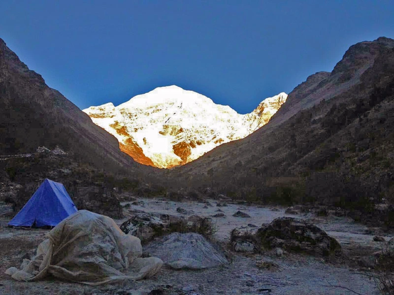 Zelten direkt am Berg