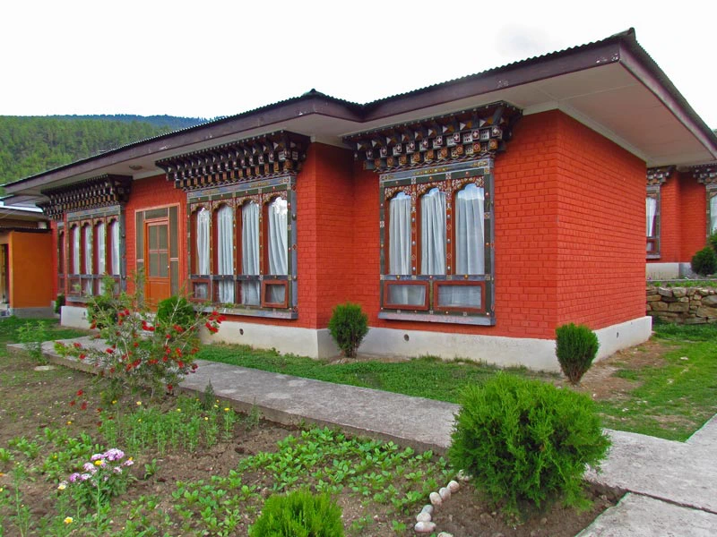 Außenanischt des Hotels in Paro