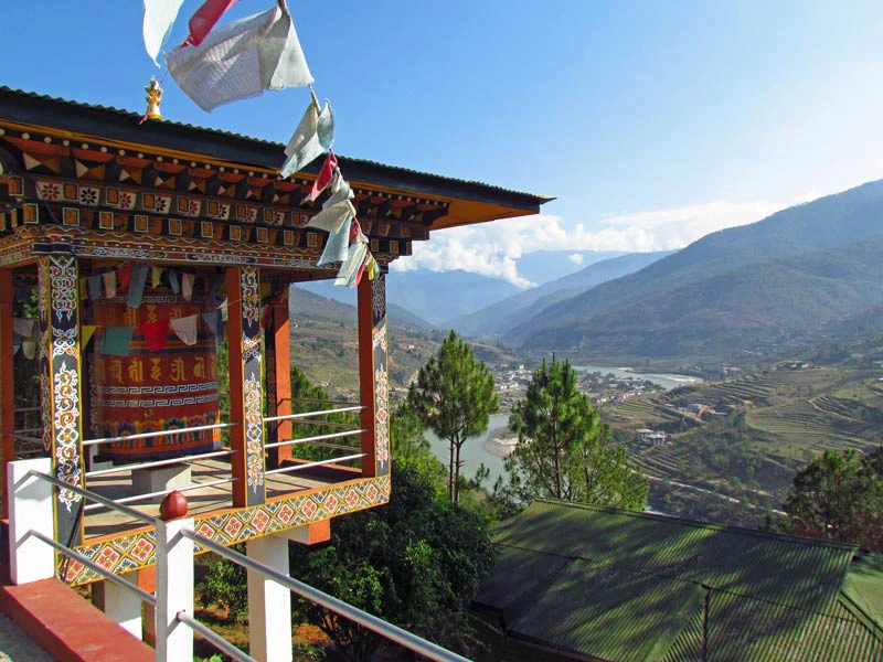 Aussicht des Hotels in Punakha