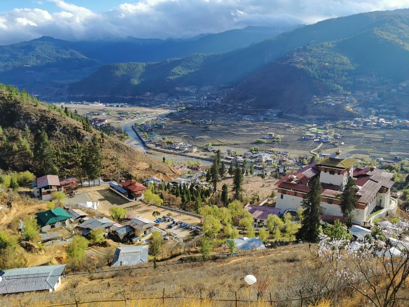Blick auf Prao in Bhutan