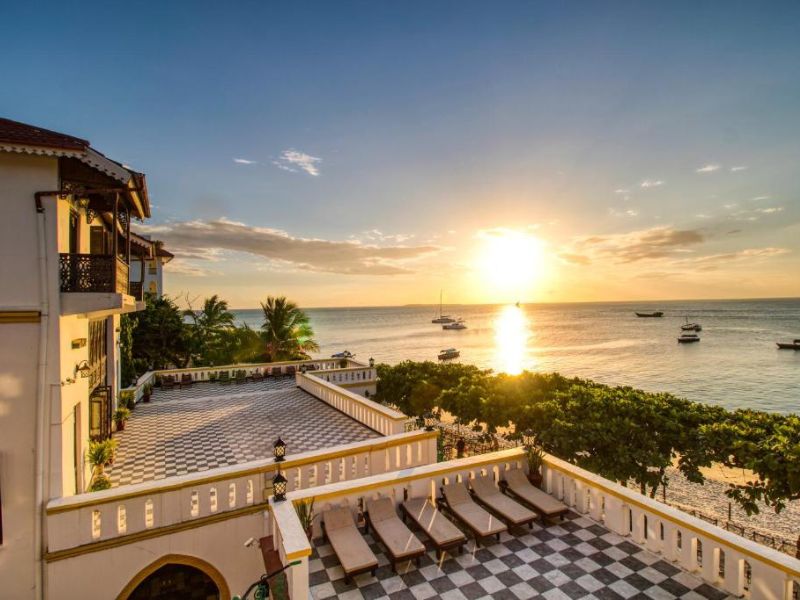 Blick aufs Meer von Stone Town Sansibar Tansania