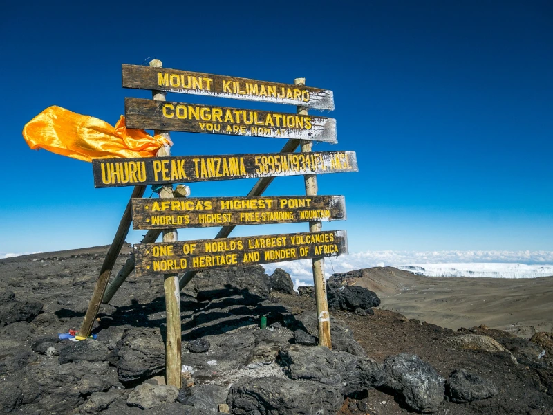 Wegweiser am Kilimanjaro