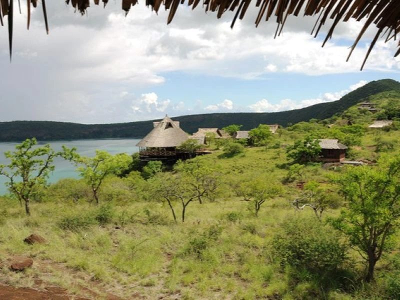 Ausblick auf die Safarilodge am Chala-See Tansania