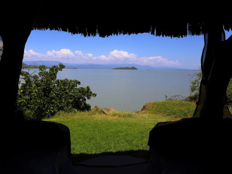 Lodge am Lake Baringo Kenia Ausblick