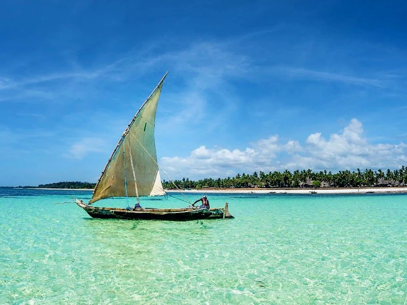 Segelboot am Diani Beach