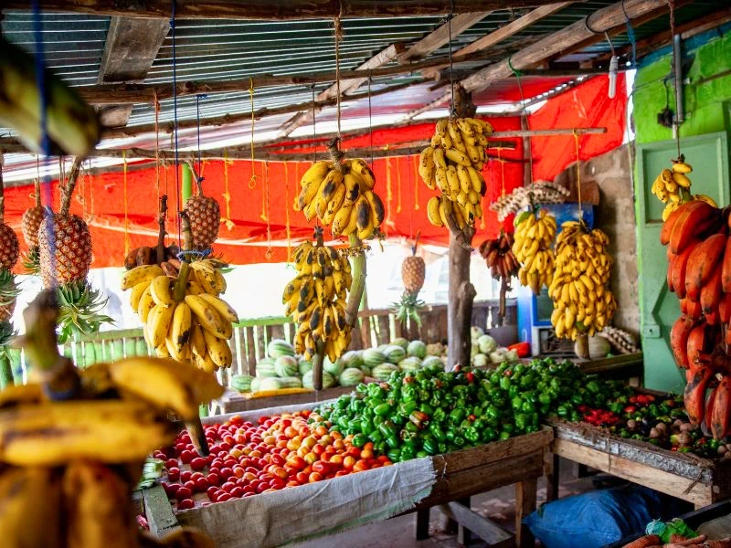 Marktstand in Stone Town, Sansibar Tansania