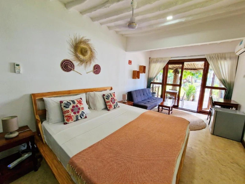 Schlafzimmer des Hotel im Süden Sansibars, Tansania