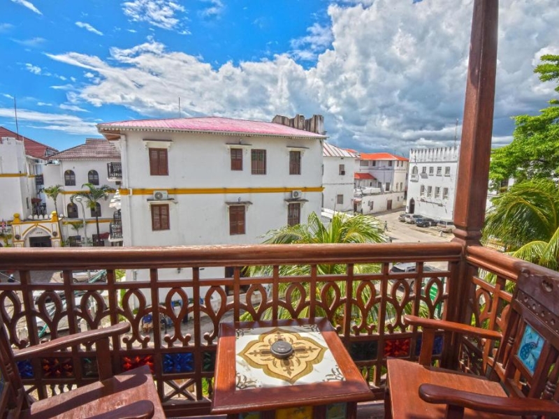 Aussicht vom Balkon auf Sansibar, Tansania