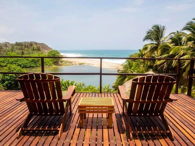 Aussicht im Hotel beim Tayrona Park in Kolumbien