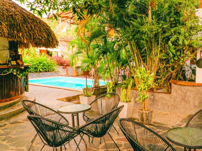 Innenhof im Hotel in Palomino in Kolumbien