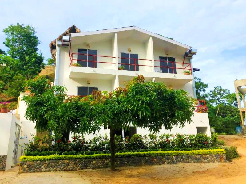 Das Bild zeigt die Angel Lodge im Tayrona-Nationalpark,