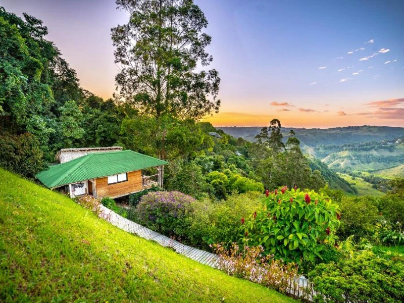 Ausblick im Hotel in Salento in Kolumbien