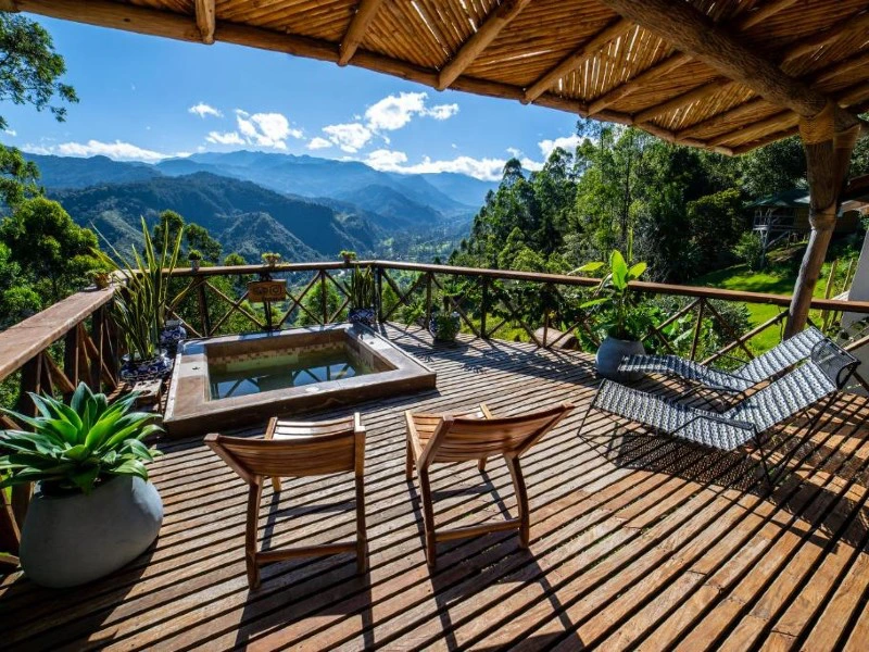 Ausblick im Hotel in Salento in Kolumbien