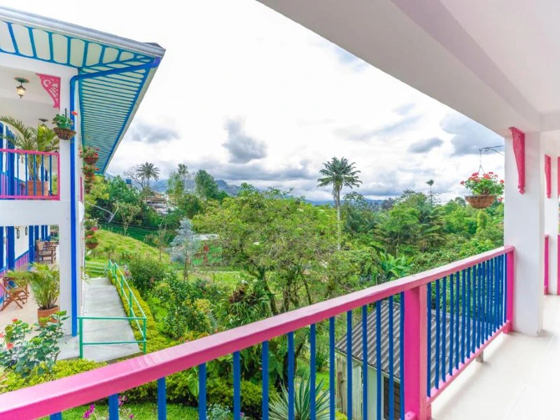 Ausblick vom Hotel in Salento in Kolumbien