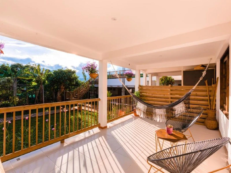 Terrasse im Hotel in Salento in Kolumbien