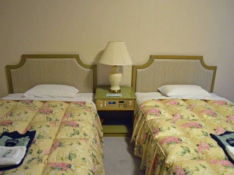 Betten im Zweibettzimmer in der Hakone Region in Japan