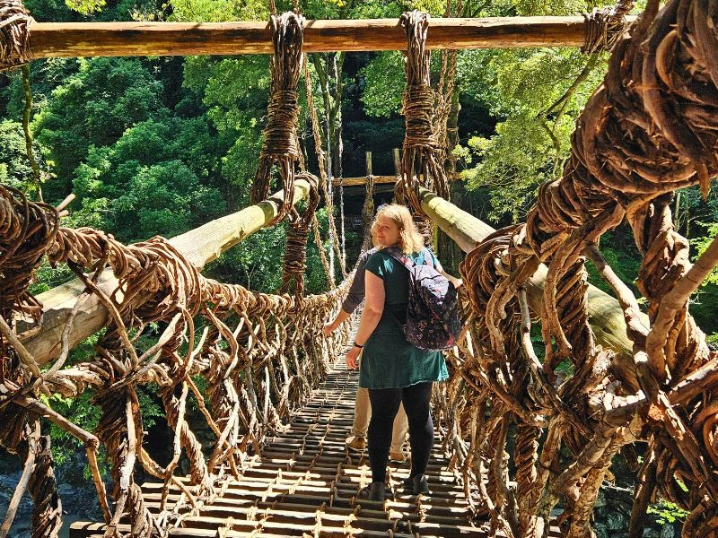 Hängebrücke im Iya Tal in Shikoko in Japan
