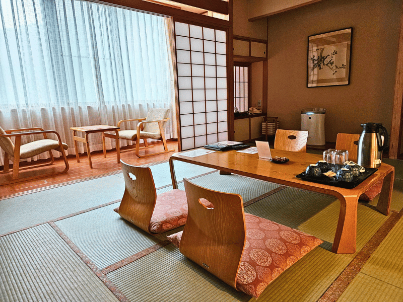 Typisch Japanischer Essenssaal in Noboribetsu in Japan