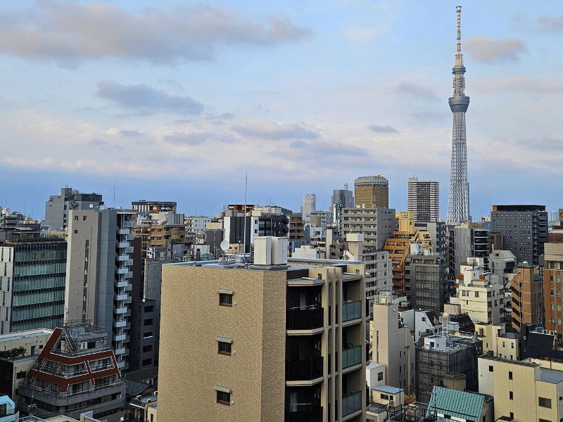 Blick aus dem Hotel über Tokio