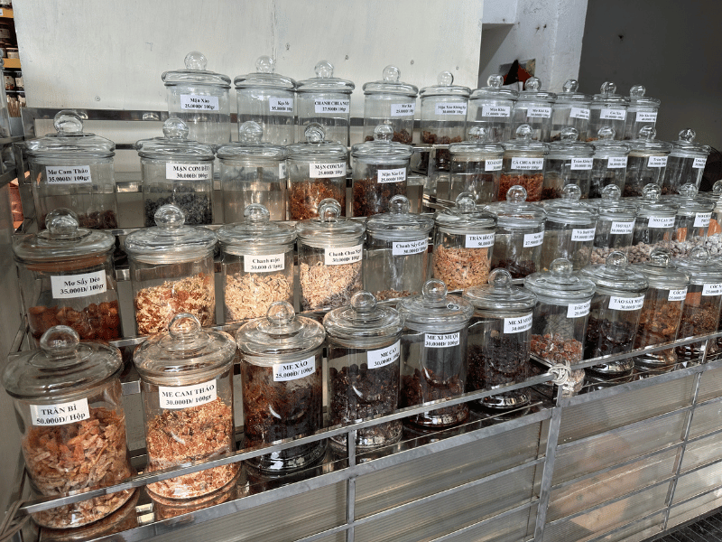 Trockenobst Stand in Hanoi, Vietnam