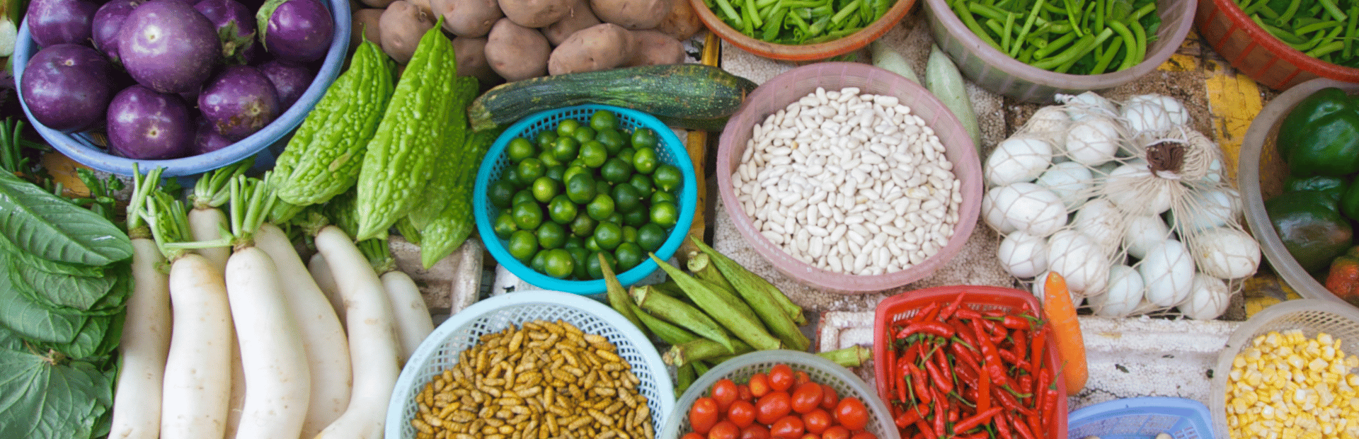 Frisches Gemüse auf einem Markt in Vietnam
