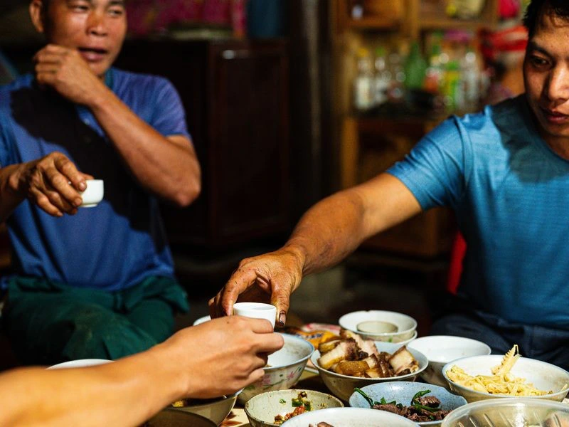 Essen im Homestay in Ha Giang Vietnam