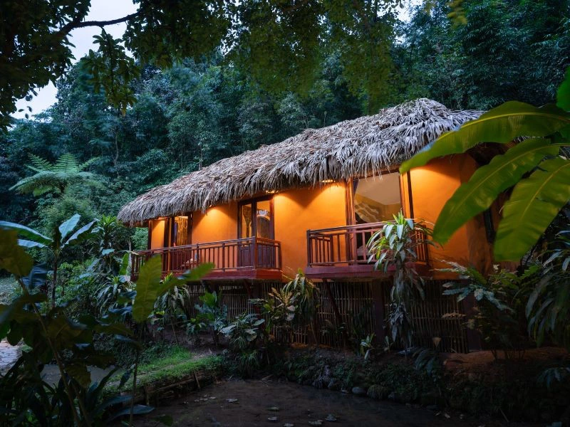 Bungalow in der Ecolodge in Ha Giang Vietnam
