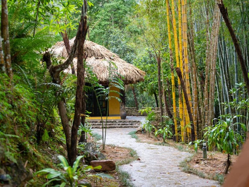 Bungalow in der Ecolodge in Ha Giang Vietnam