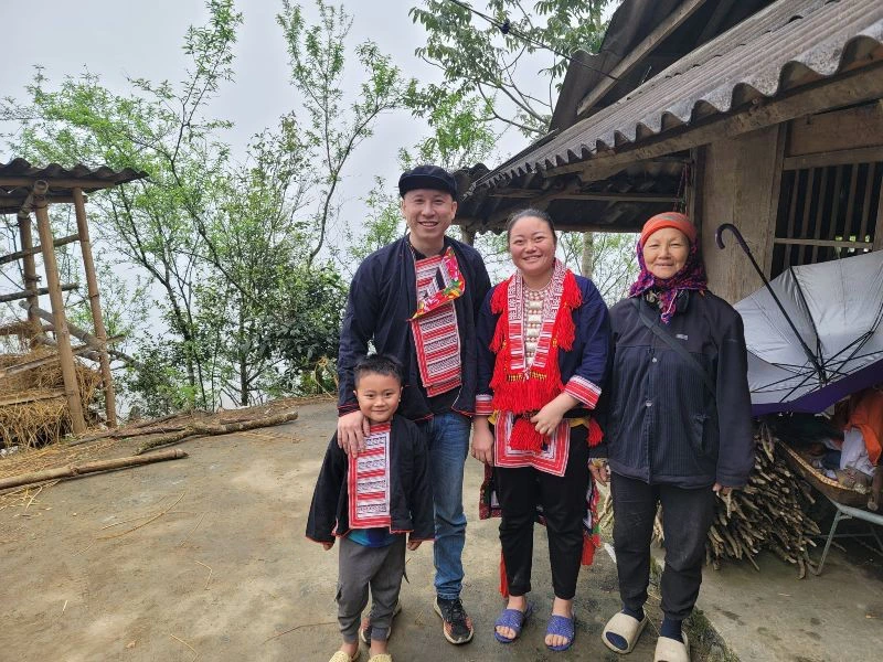 Einheimische Familie in Pan Hou Vitenam