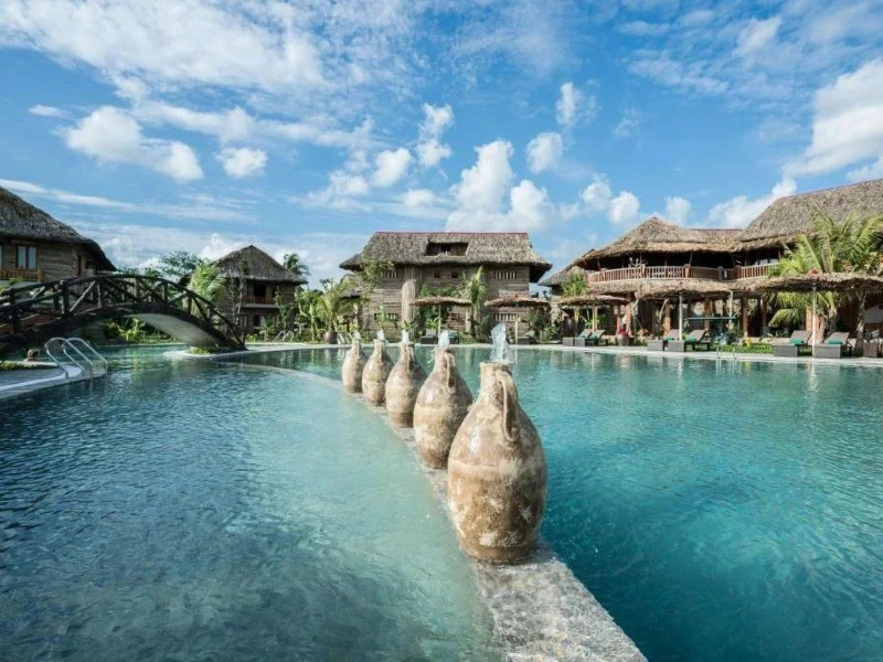 Pool der Ecolodge in Can Tho in Vietnam