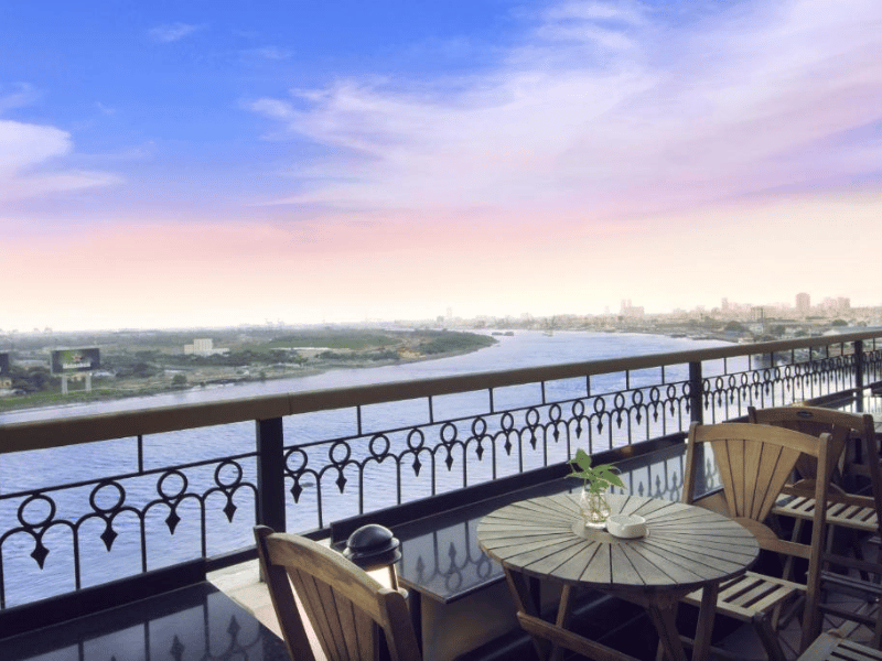 Ausblick vom Hotel auf den Mekong Ho-Chi-Minh-City in Vietnam