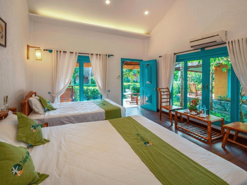 Zimmer in der Lodge am Mekong in Vietnam