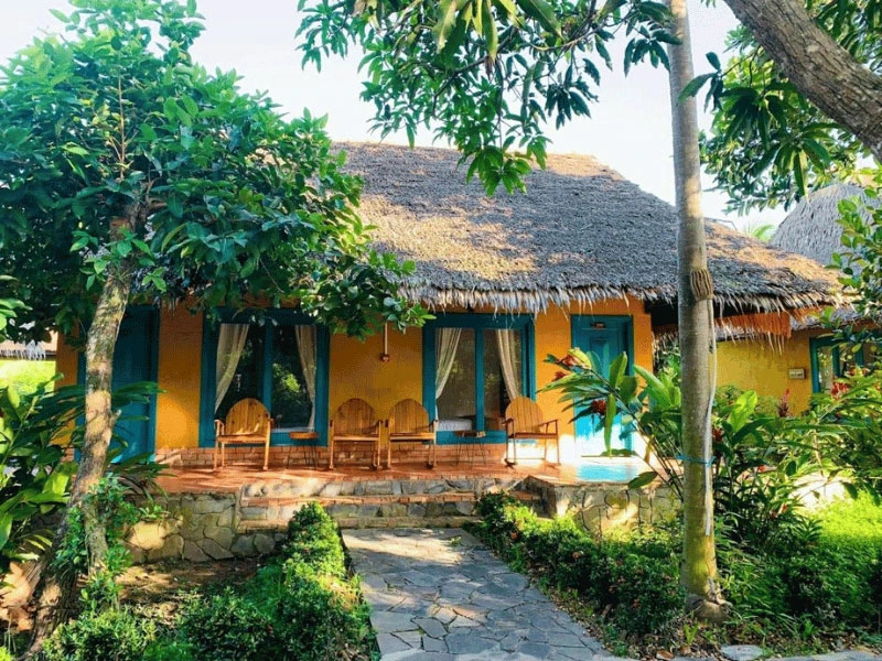 Bungalow in der Lodge am Mekong in Vietnam