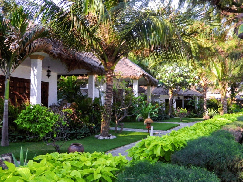 Grüne Hotelanlage in Mui Ne Vietnam