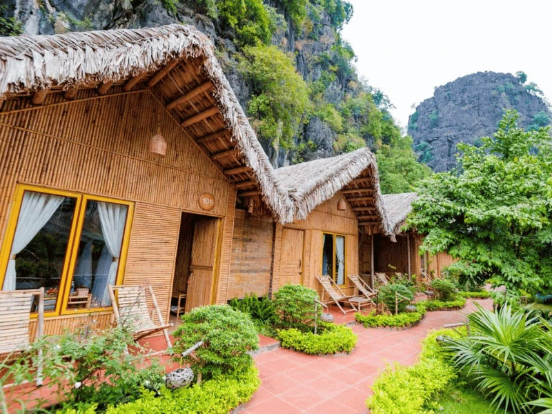 Bungalows der Unterkunft in Ninh Binh in Vietnam