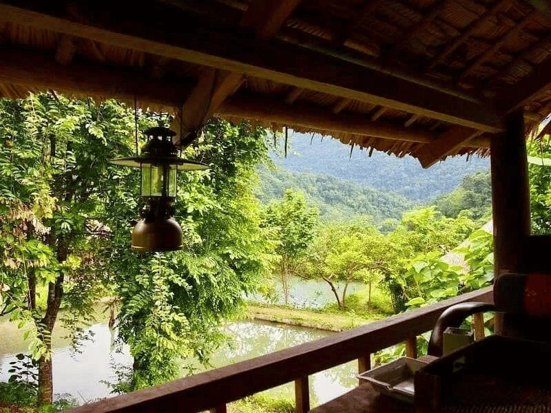 Ausblick von der Ecolodge in Pu Luong in Vietnam
