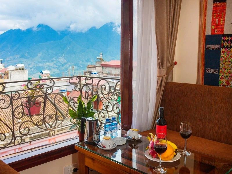 Ausblick vom Hotel in Sapa in Vietnam