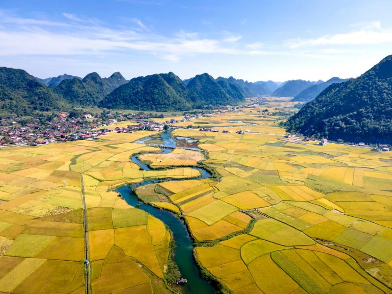 Blick auf die Landschaft von Bac Son Vietnam