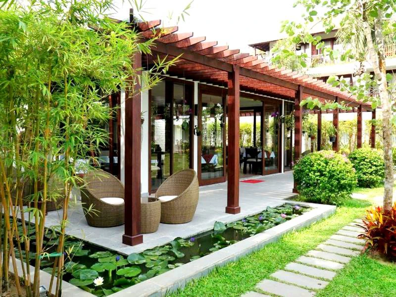 Hotelgarten in Hoi-An in Vietnam